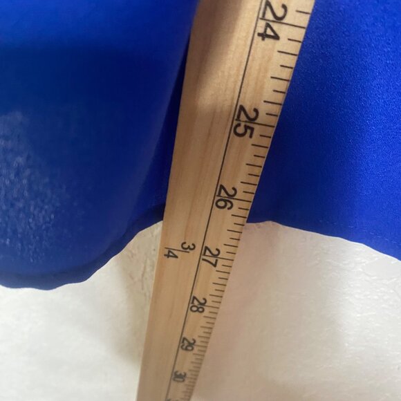 Lands End Womens Blue V-Neck Blouse Size 10 Long Bell Sleeves Made In Sri‎ Lanka - Picture 6 of 9